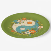 Vintage Yin-Yang-Symbol Pappteller (Schrägansicht)