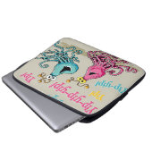 Vintage Yip-Yips Laptopschutzhülle (Vorne Knopf)