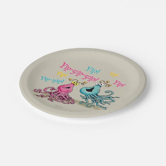 Vintage Yip-Yips Pappteller (Schrägansicht)