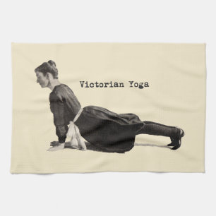 Vintage Yoga-Frau bis Hund Antike Geschirrtuch