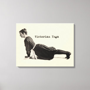 Vintage Yoga-Frau bis Hund Antike Leinwanddruck