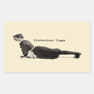 Vintage Yoga-Frau bis Hund Antike Rechteckiger Aufkleber