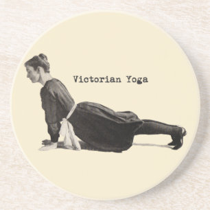 Vintage Yoga-Frau bis Hund Antike Untersetzer