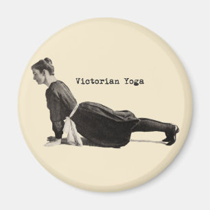 Vintage-Yoga-Frau in der Aufwärts-Hunde-Haltung Magnet