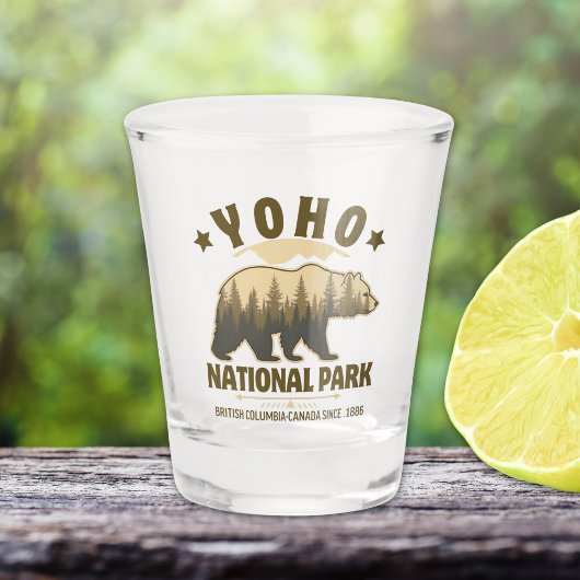 Vintage Yoho Bear Design – British Columbia Schnapsglas