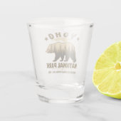 Vintage Yoho Bear Design – British Columbia Schnapsglas (Rückseite)