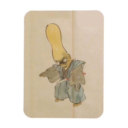 Vintage-Yokai-Schwertkämpfer Magnet (Vertikal)