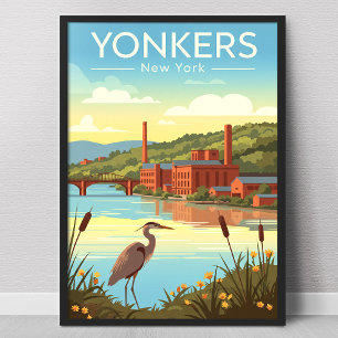 Vintage Yonkers New York Poster