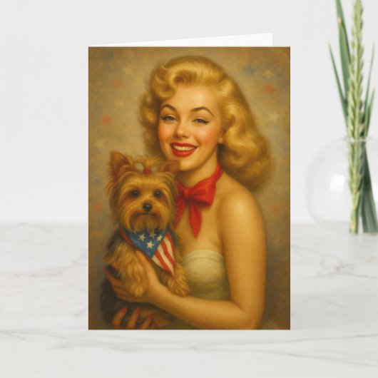 Vintage Yorkie Karte (Vorderseite)