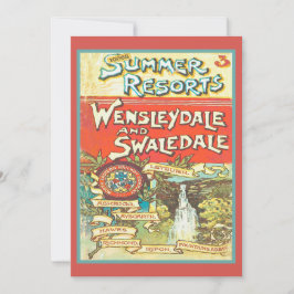 Vintage Yorkshire Railroad Touristenführer Kunst Karte