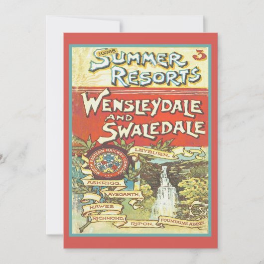 Vintage Yorkshire Railroad Touristenführer Kunst Karte (Vorderseite)