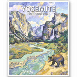 Vintage Yosemite El Capitan Bear Tunnel View Paint Aufkleber