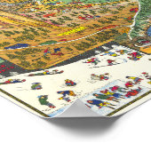 Vintage Yosemite-Karte des Nationalparks 1931 Poster (Ecke)