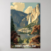 Vintage Yosemite National Park River Retro Hiking Poster (Vorne)