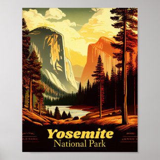 Vintage Yosemite-Nationalpark Poster