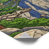 Vintage Yosemite-Nationalparklandschaft Poster (Ecke)