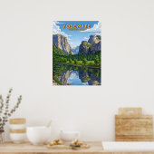 Vintage Yosemite-Nationalparklandschaft Poster (Küche)