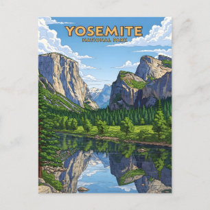 Vintage Yosemite-Nationalparklandschaft Postkarte