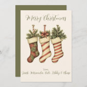 Vintage Yuletide Strumpf Frohe Weihnachtskarte Feiertagskarte (Vorne/Hinten)