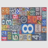 Vintage Zahlen Decoupage oder Collage Paper Seidenpapier (Vorderseite)