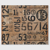 Vintage Zahlen Umschlagpapier für Entkopplungsseit Geschenkpapier (Flach)