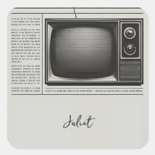 Vintage zahlt alte Retro-Zeitung Brautparty Quadratischer Aufkleber