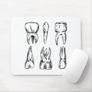 Vintage-Zahnanatomie-Dental-Mauspad, Zahnarzt & Mousepad