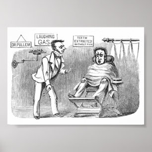 Vintage-Zahnarzt, Zähne ziehen ohne Schmerzen! :) Poster