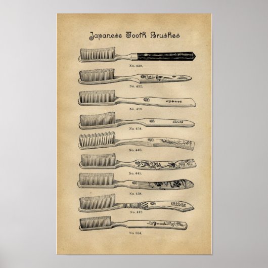Vintage Zahnbürsten Poster (Vorne)