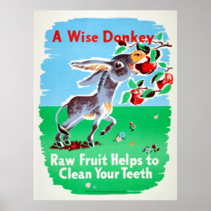Vintage zahnmedizinische rohe Frucht-sauberer Poster