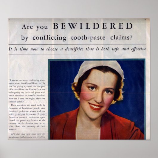 Vintage Zahnpasta-Anzeige Poster (Vorne)