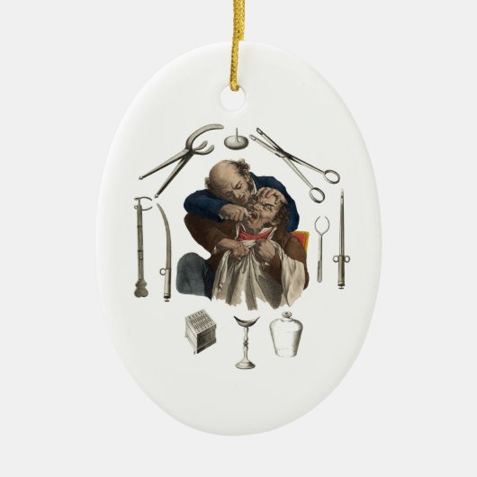 Vintage Zahnspende Keramik Ornament (Vorne)