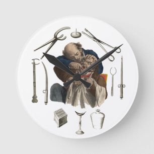 Vintage Zahnspende Runde Wanduhr