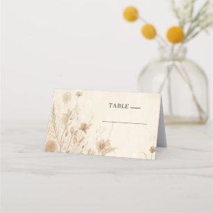 Vintage zarte botanische Blumen Boho Hochzeit Platzkarte