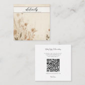 Vintage zarte botanische Blumendetails Quadratische Visitenkarte (Vorne/Hinten)