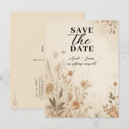 Vintage zarte Botanische Hochzeit Ankündigungspostkarte