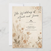 Vintage zarte Botanische Hochzeit Einladung (Vorderseite)