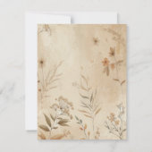Vintage zarte Botanische Hochzeit Einladung (Rückseite)