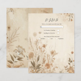 Vintage zarte Botanische Hochzeit Einladung