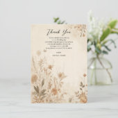 Vintage zarte Botanische Hochzeit Einladung (Stehend Vorderseite)