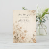 Vintage zarte Botanische Hochzeit Einladung (Stehend Vorderseite)