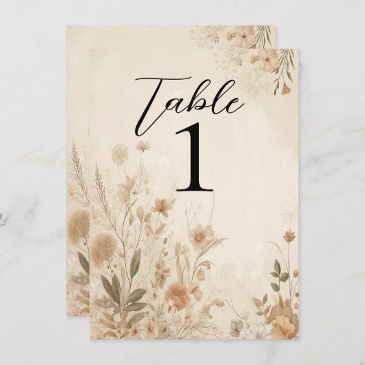 Vintage zarte Botanische Hochzeit Einladung (Vorne/Hinten)