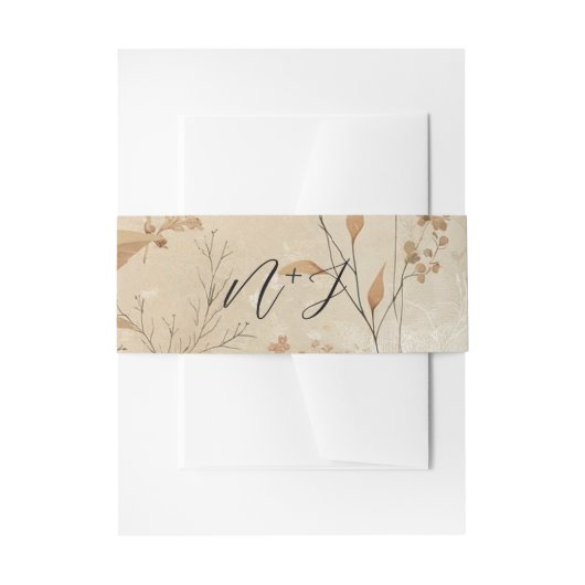 Vintage zarte Botanische Hochzeit Einladungsbanderole (Vorderseite Beispiel)