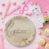 Vintage zarte Botanische Hochzeit Pappteller (Party)