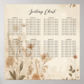 Vintage zarte Botanische Hochzeit Poster (Vorne)