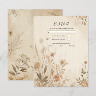 Vintage zarte florale botanische Boho-Hochzeit Einladung