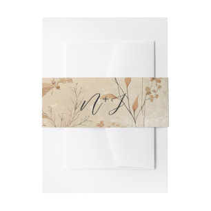 Vintage zarte florale botanische Boho-Hochzeit Einladungsbanderole