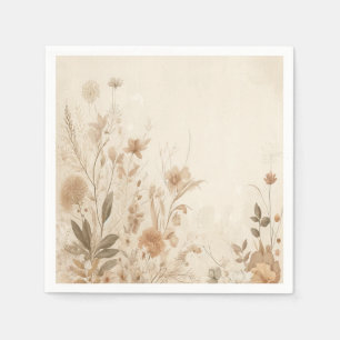 Vintage zarte florale botanische Boho-Hochzeit Serviette