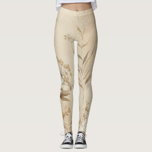 Vintage zarte florale botanische Boho  Leggings