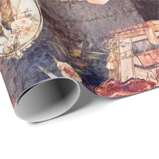 Vintage Zauberbücher Geschenkpapier (Rolleneckpunkt)